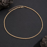 Men's Twist Chain Necklace Metal Link Choker Unisex DIY Party Jewelry