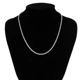 Men's Twist Chain Necklace Metal Link Choker Unisex DIY Party Jewelry