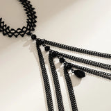 Crystal Charm Leg Chain for Women - Sexy Cross Metal Link Lace Thigh