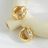 Chunky CCB Geometric Wheel Shape Hoop Earrings for Women