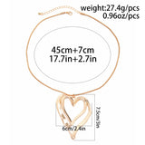 Double Layered Heart Pendant Necklace for Women - Thin Snake Chain Choker