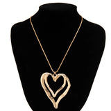 Double Layered Heart Pendant Necklace for Women - Thin Snake Chain Choker
