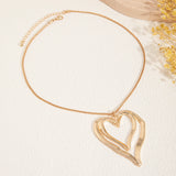Double Layered Heart Pendant Necklace for Women - Thin Snake Chain Choker