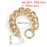 Irregular Pearls Decor Chain Bracelet for Women Men