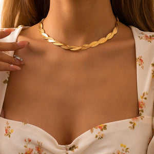 Snake Chain Choker Necklace For Women Men Heart Tassel Jewelry Collar