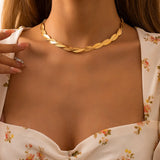 Snake Chain Choker Necklace For Women Men Heart Tassel Jewelry Collar