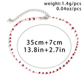 Red Beads Charm Choker Fish Line Necklace for Women