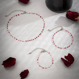 Red Beads Charm Choker Fish Line Necklace for Women