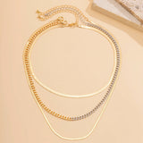 Multilayer Snake Chain Necklace Mix Splicing Link Choker Women Collar