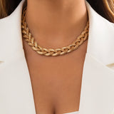Vintage Twisted Flat Snake Choker Necklace for Women Chunky Chain Jewelry