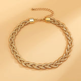 Vintage Twisted Flat Snake Choker Necklace for Women Chunky Chain Jewelry