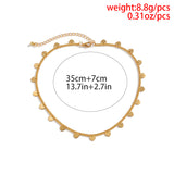 Vintage Love Heart Tassel Clavicle Chain Choker Necklace
