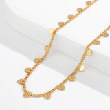 Vintage Love Heart Tassel Clavicle Chain Choker Necklace