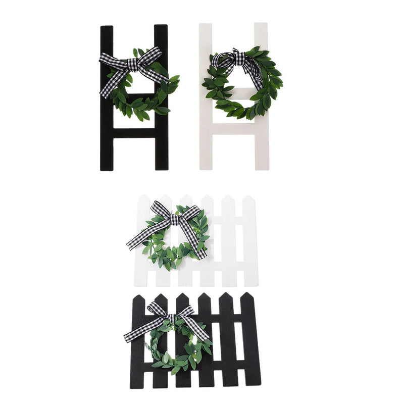 Farmhouse Tiered Tray Wooden Sign Wreath Mini Window Rustic Decoration