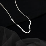 925 Silver Geometric Square Necklace Couple Gift