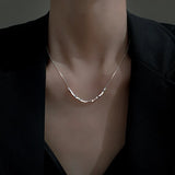 925 Silver Geometric Square Necklace Couple Gift