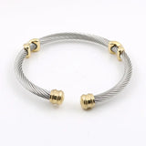 Charming Stripe Wire Cable Bangle Bracelet Men Women