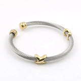 Charming Stripe Wire Cable Bangle Bracelet Men Women