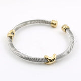 Charming Stripe Wire Cable Bangle Bracelet Men Women