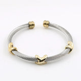 Charming Stripe Wire Cable Bangle Bracelet Men Women