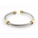 Charming Stripe Wire Cable Bangle Bracelet Men Women