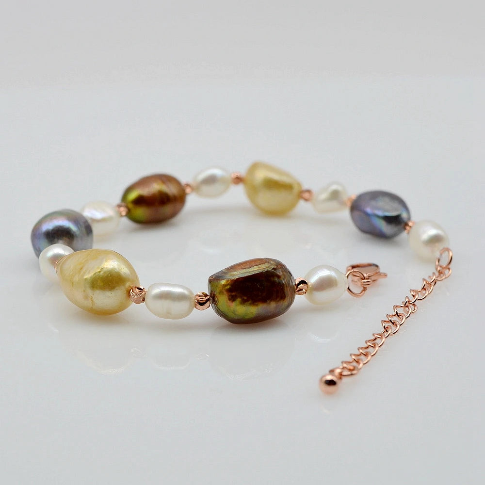 Vintage Red Freshwater Pearl Bracelet for Women