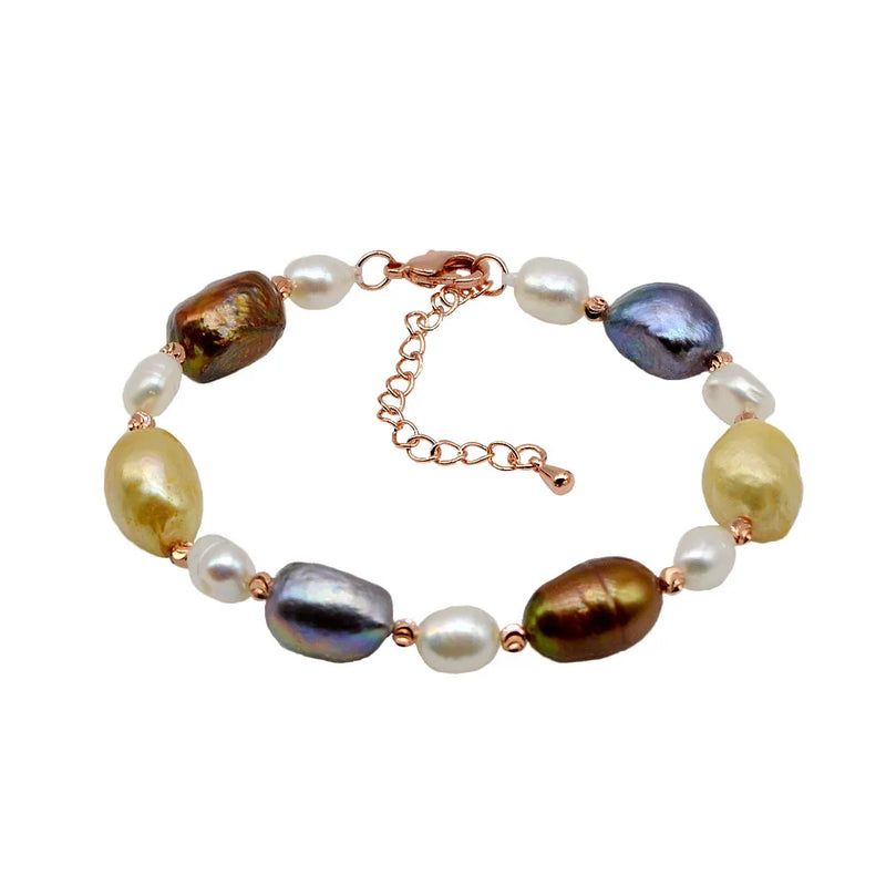 Vintage Red Freshwater Pearl Bracelet for Women