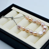 Freshwater Pearl Silver Bracelet Colorful Baroque Pearl Adjustable Bracelet