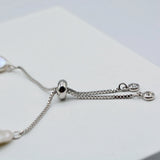 Freshwater Pearl Silver Bracelet Colorful Baroque Pearl Adjustable Bracelet