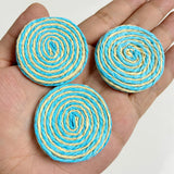 Rattan Braided Earrings Round Raffia Charm For Summer Holiday