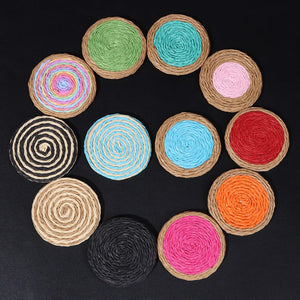Rattan Braided Earrings Round Raffia Charm For Summer Holiday