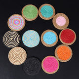 Rattan Braided Earrings Round Raffia Charm For Summer Holiday