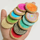 Rattan Braided Earrings Round Raffia Charm For Summer Holiday