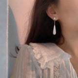 Baroque Pearl Pendant Earrings Vintage Style
