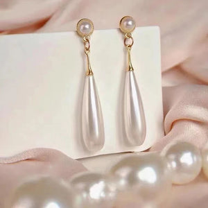 Baroque Pearl Pendant Earrings Vintage Style