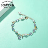 Crystal Pearl Charm Bracelet Girl Bangle Jewelry Women Gift