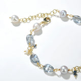 Crystal Pearl Charm Bracelet Girl Bangle Jewelry Women Gift
