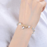 Crystal Pearl Charm Bracelet Girl Bangle Jewelry Women Gift