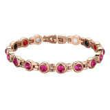 Pink Crystal Rhinestone Bracelet Magnetic Chain Link Jewelry
