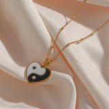 Ladies Green Enamel Heart Pendant Necklace Beads Chain