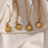 Happy Sad Layer Necklace Hiphop Stainless Steel 18K Necklace