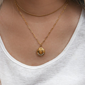Happy Sad Layer Necklace Hiphop Stainless Steel 18K Necklace