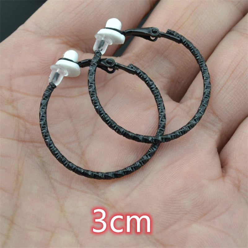 Women's Big Circle Silver Plated Earrings