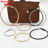 Women's Big Circle Silver Plated Earrings