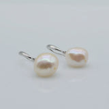 Baroque 925 Silver Drop Earrings Natural Freshwater Pearl