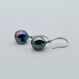 Baroque 925 Silver Drop Earrings Natural Freshwater Pearl