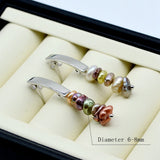 Baroque Pearl Long Earrings with Bright Silver Studs