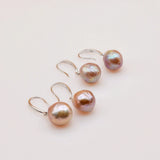 Purple Baroque Pearl 925 Sterling Silver Drop Earrings
