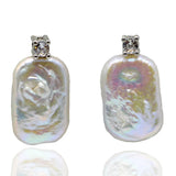 Baroque Pearl CZ Silver Stud Earrings Girls Jewelry