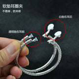Clip On Ear Hoop Earrings Silver Plating